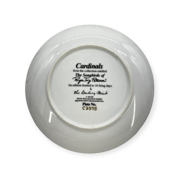 1990 Vintage Cardinals The Songbirds of Roger Tory Peterson Collector Plates - Picture 3 of 3